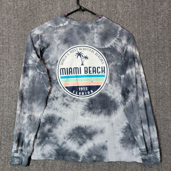 Miami Beach T-Shirt Mens XL Gray Tie Dye Worlds Most Beautiful Beaches - Picture 1 of 11